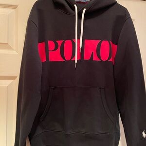Polo by Ralph Lauren Black Hoodie with Large Red Logo